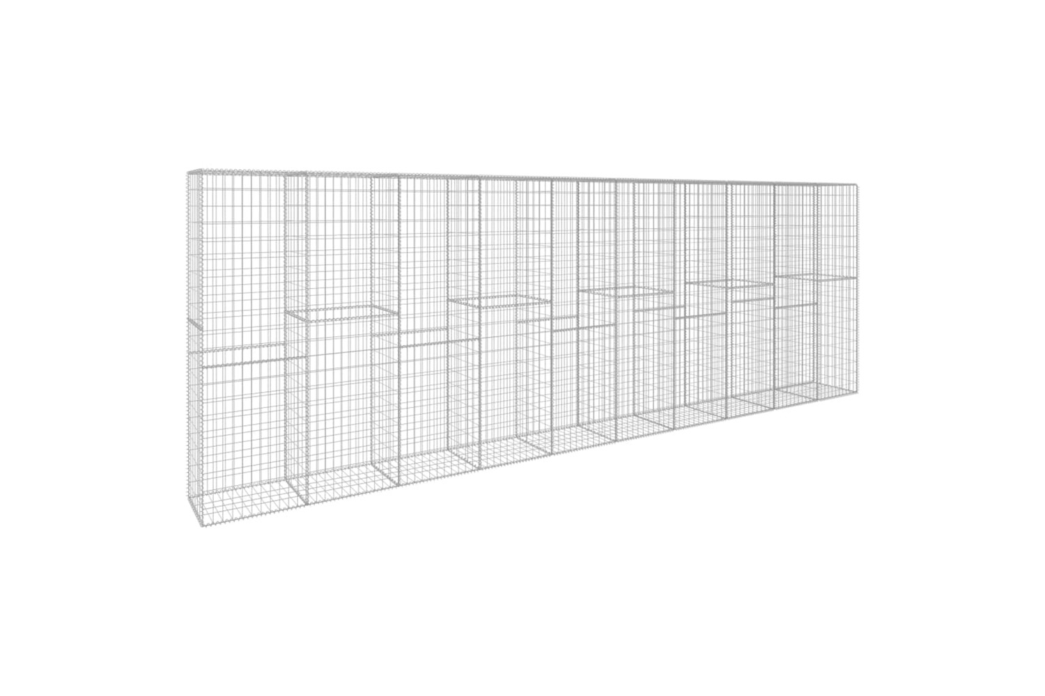 vidaXL 145089 Gabion Wall With Cover Galvanised Steel 600x50x200cm