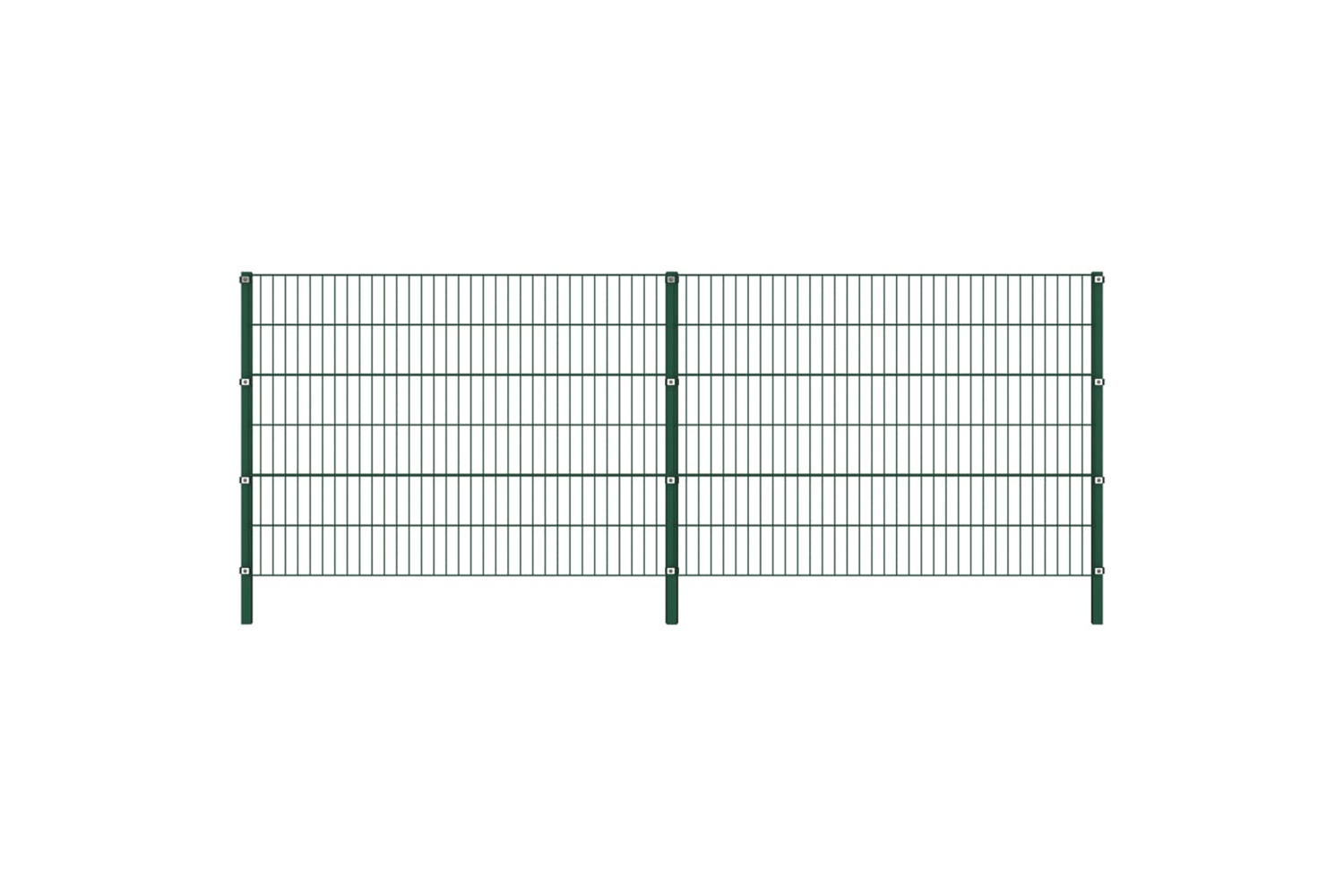 vidaXL 278662 Fence Panel With Posts Iron 3.4x1.2 M Green