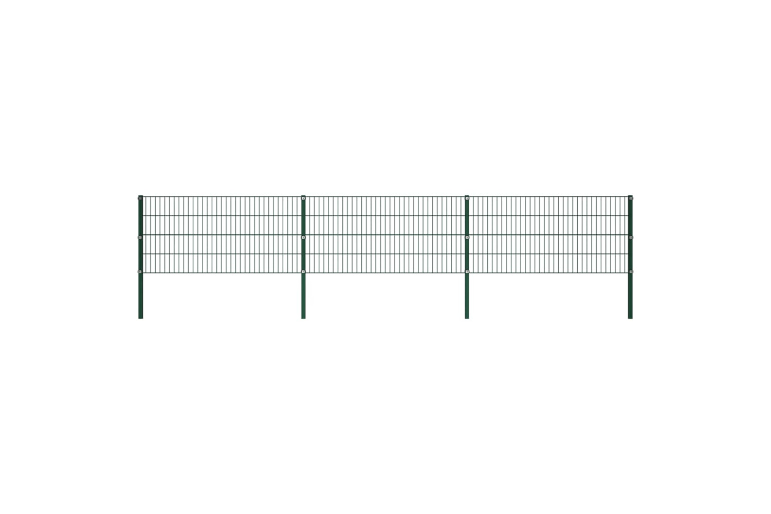 vidaXL 278606 Fence Panel With Posts Iron 5.1x0.8 M Green