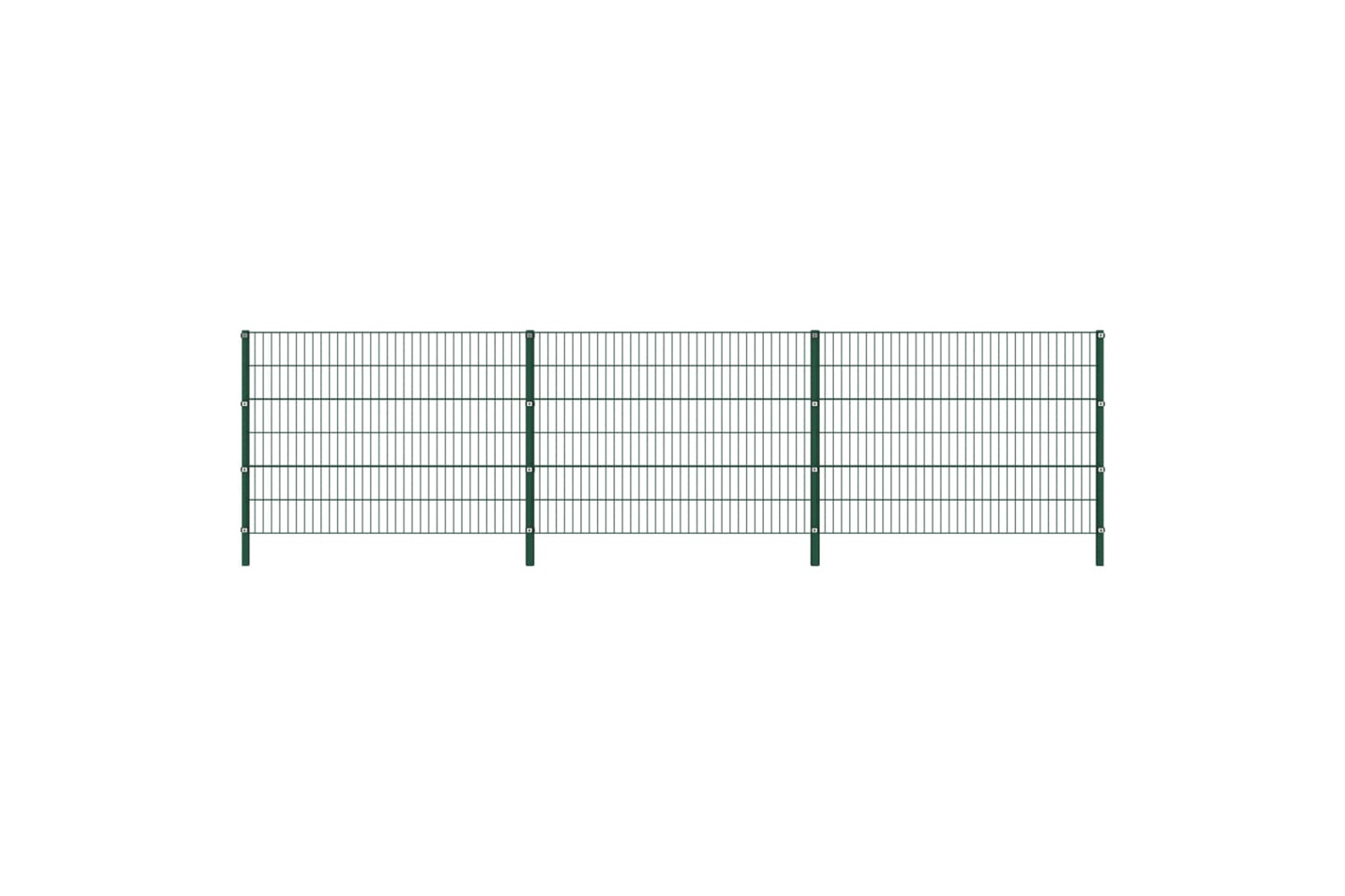 vidaXL 278663 Fence Panel With Posts Iron 5.1x1.2 M Green
