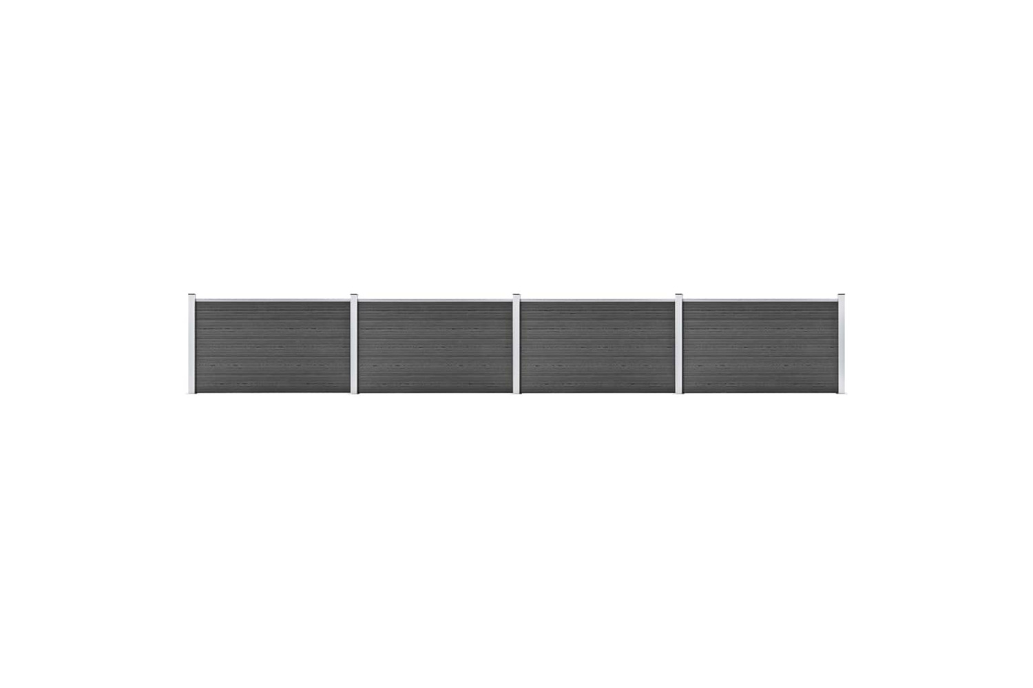 vidaXL 3070449 Fence Panel Set Wpc 699x105cm Black