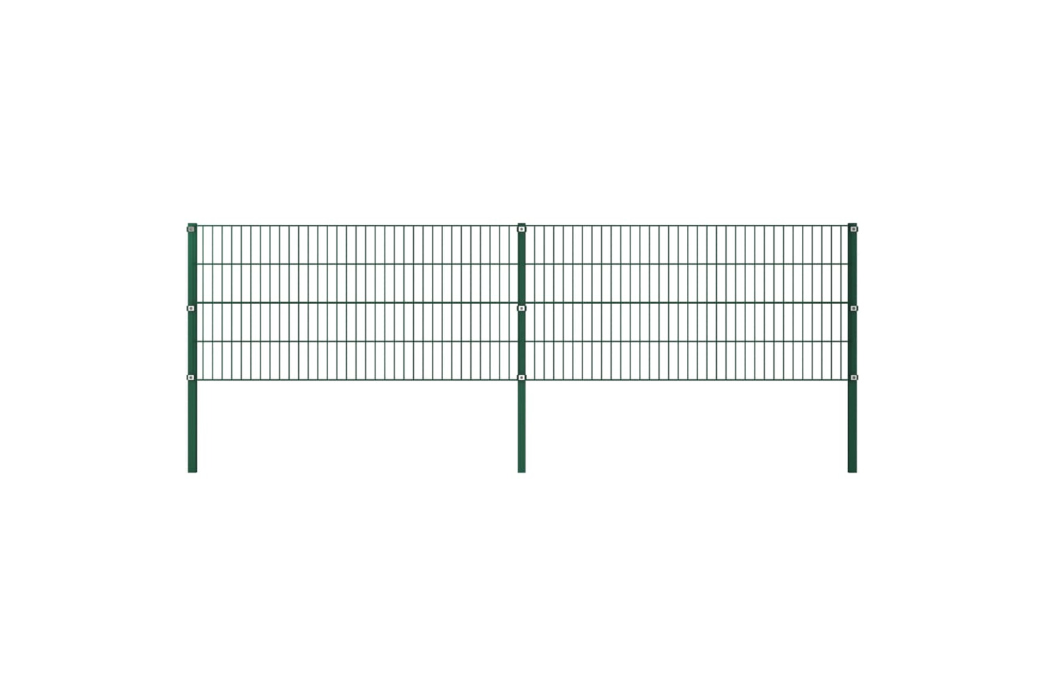 vidaXL 278605 Fence Panel With Posts Iron 3.4x0.8 M Green