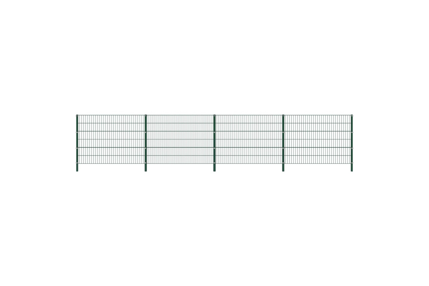 vidaXL 278664 Fence Panel With Posts Iron 6.8x1.2 M Green