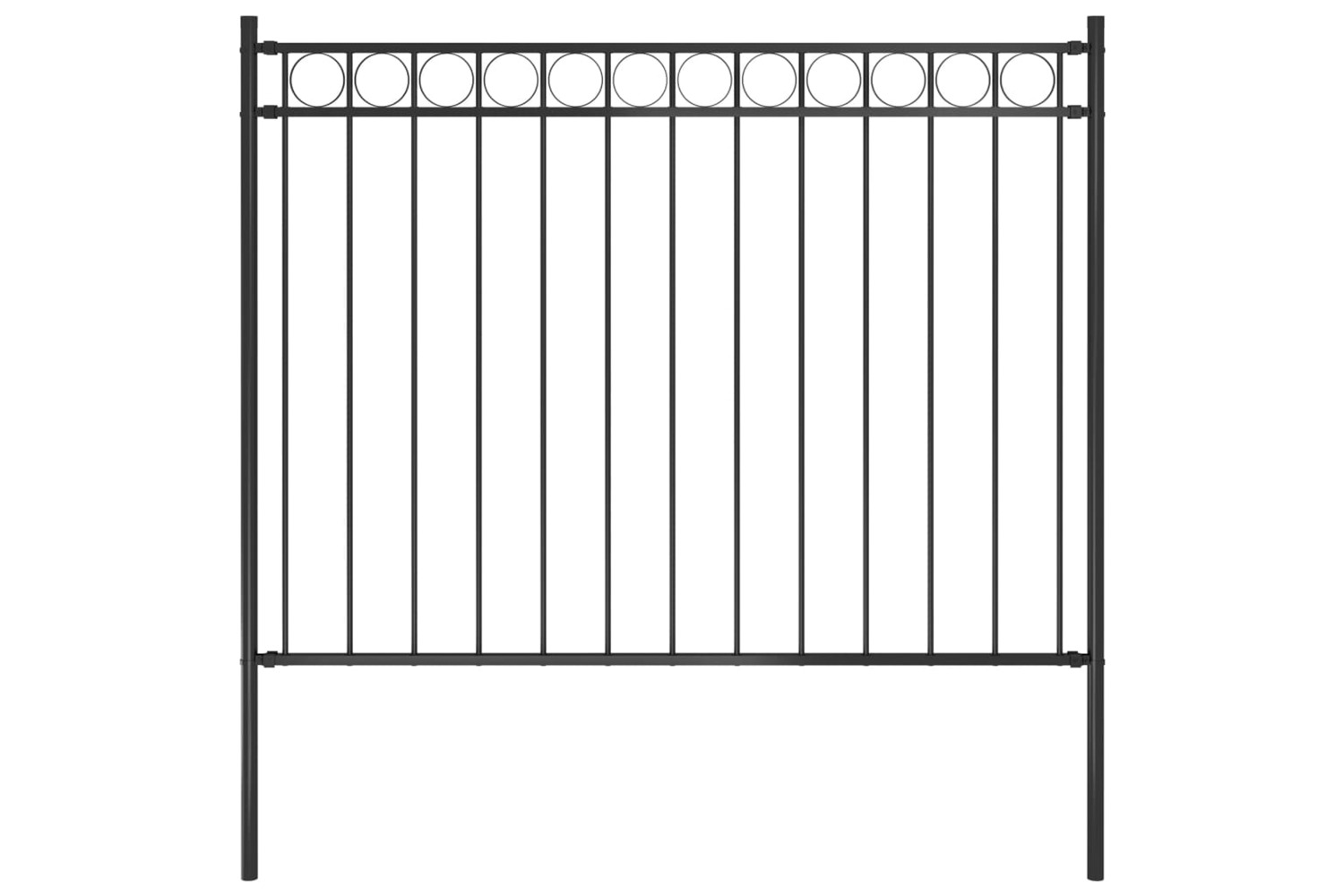 vidaXL 146314 Garden Fence Steel 1.7x1.2 M Black