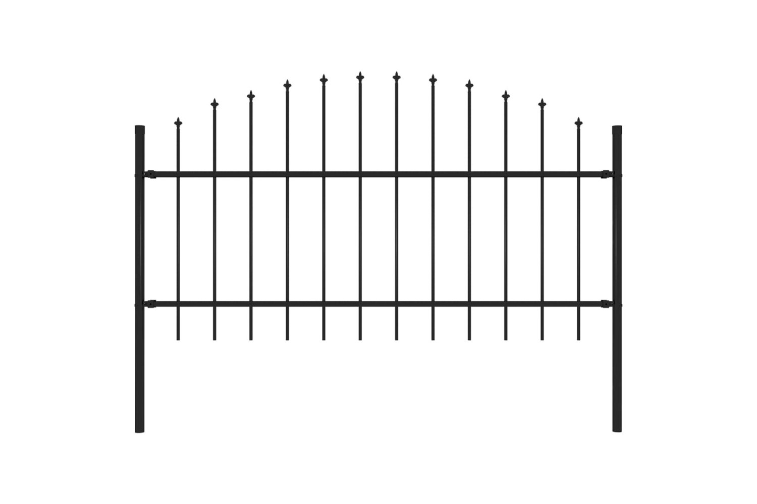 vidaXL 144942 Garden Fence With Spear Top Steel
