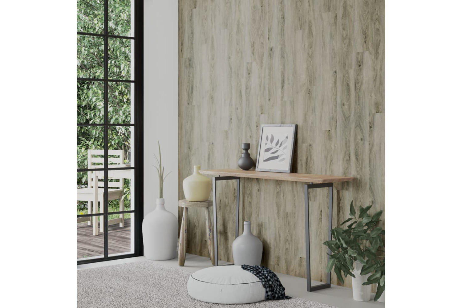 Vidaxl Wall Panels Wood Look Grey Pvc 2.06 M²