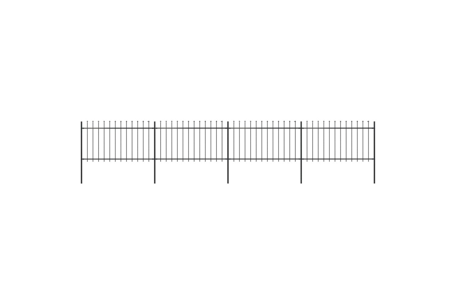 vidaXL 277614 Garden Fence With Spear Top Steel 6.8x1 M Black