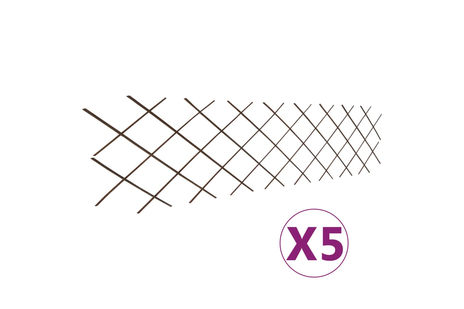 vidaXL 146072 Willow Trellis Fences 5 Pcs 180x60cm