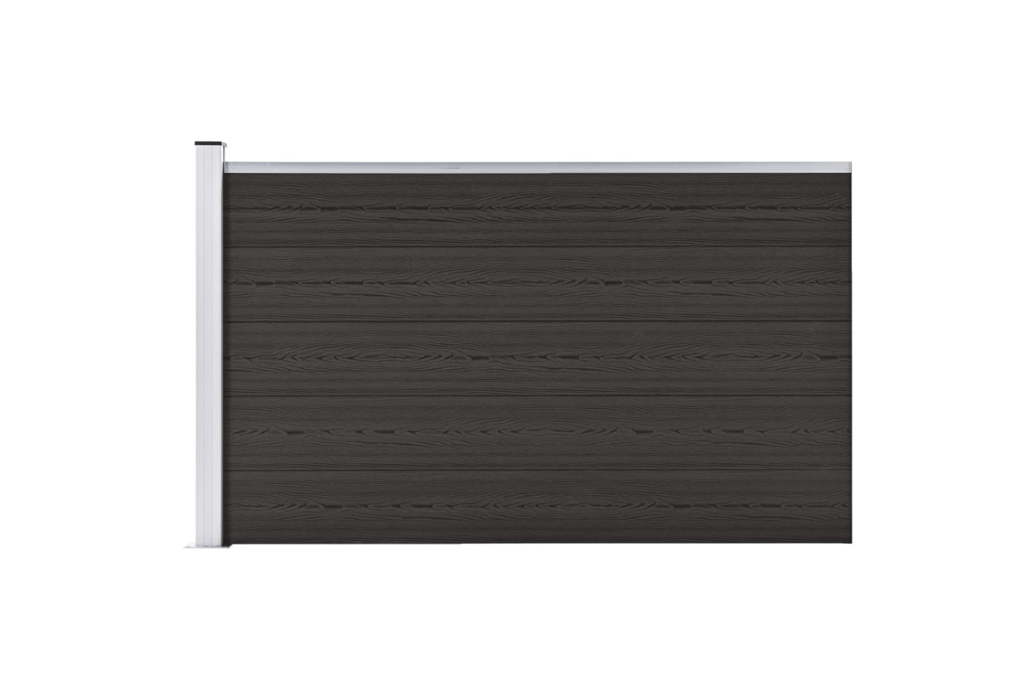 vidaXL Fence Panel Wpc 175x105cm Black