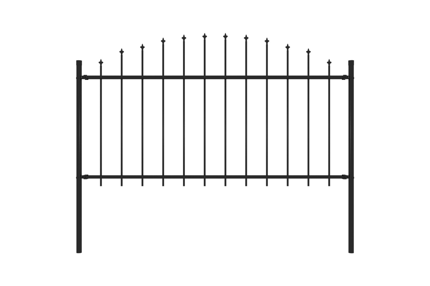 vidaXL 144943 Garden Fence With Spear Top Steel