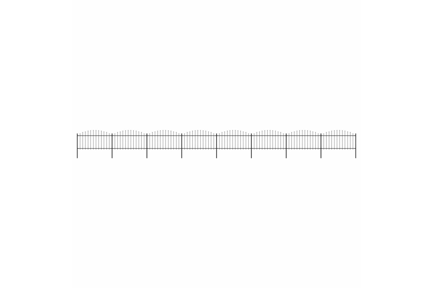 vidaXL 277737 Garden Fence With Spear Top Steel (1.25-1.5)x13.6 M Black