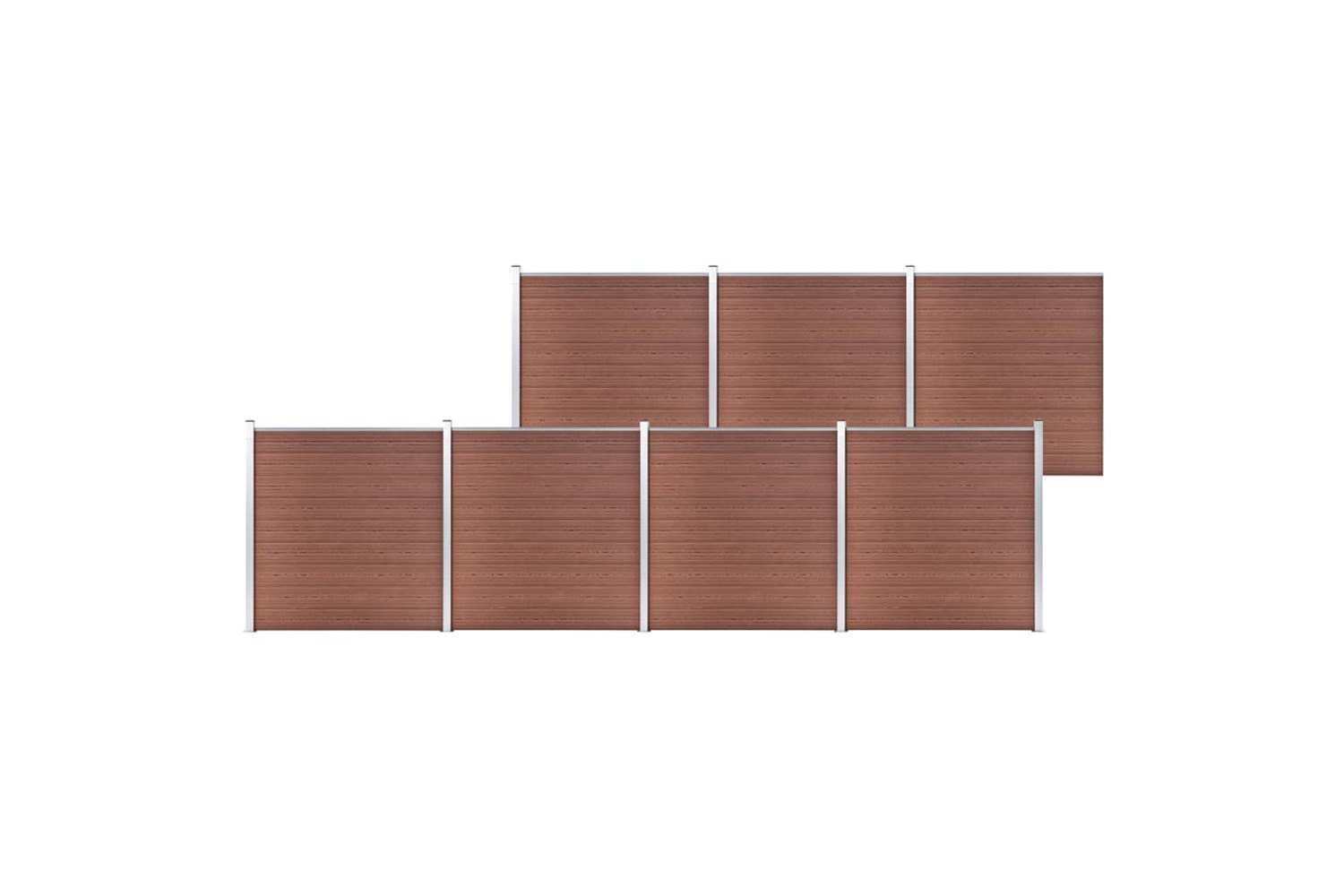 vidaXL 3053212 Garden Fence Wpc 1218x186cm Brown