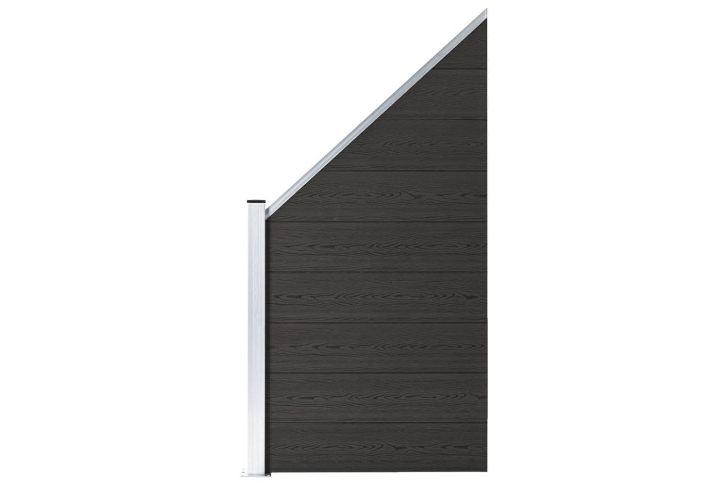 vidaXL Fence Panel Wpc 95x(105-180)cm Black