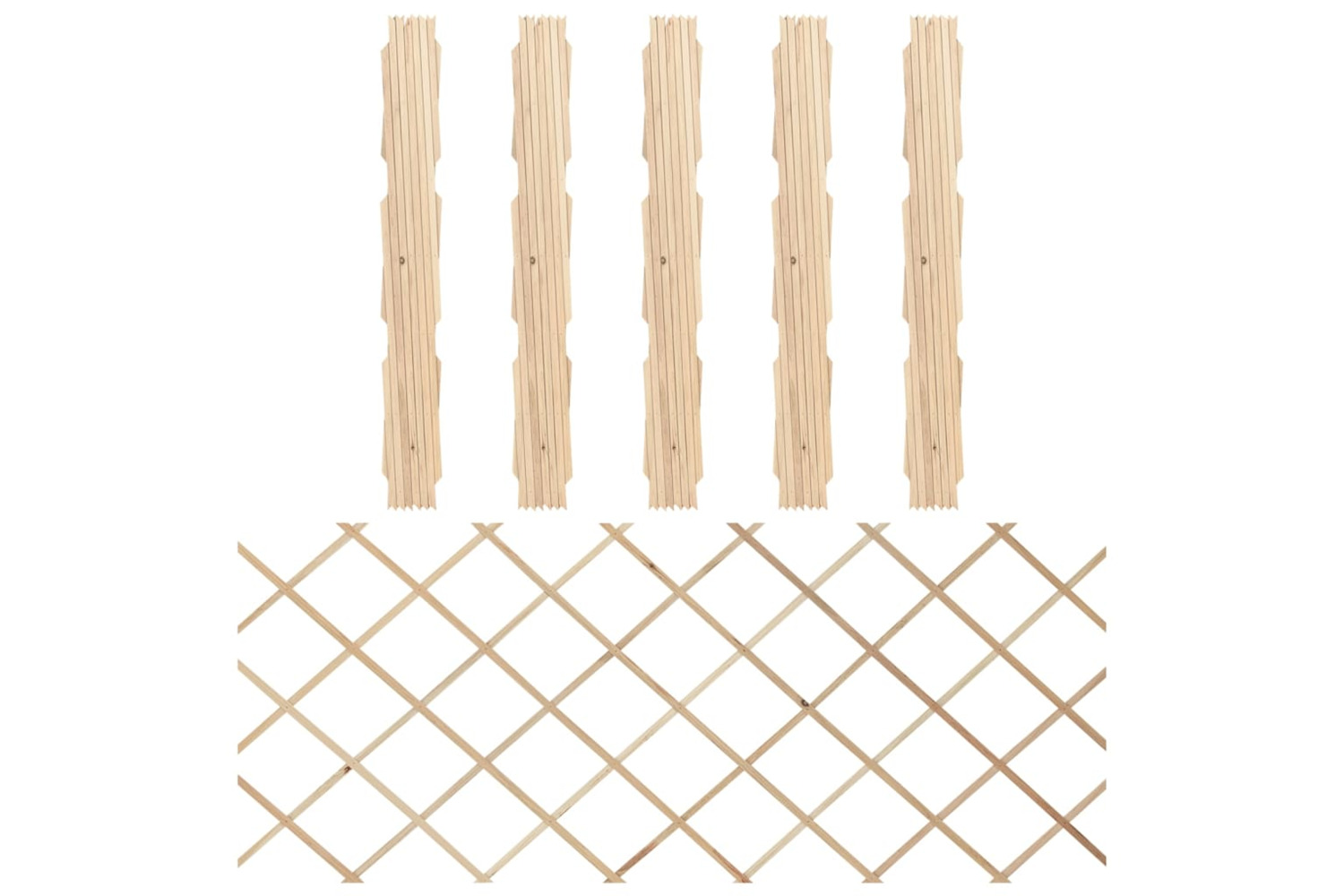 vidaXL 316422 Trellis Fences 5 Pcs Solid Firwood 180x80cm
