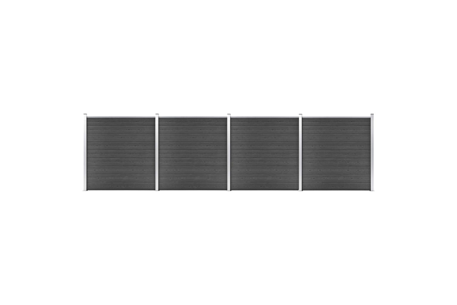 vidaXL 3070431 Fence Panel Set Wpc 699x186cm Black