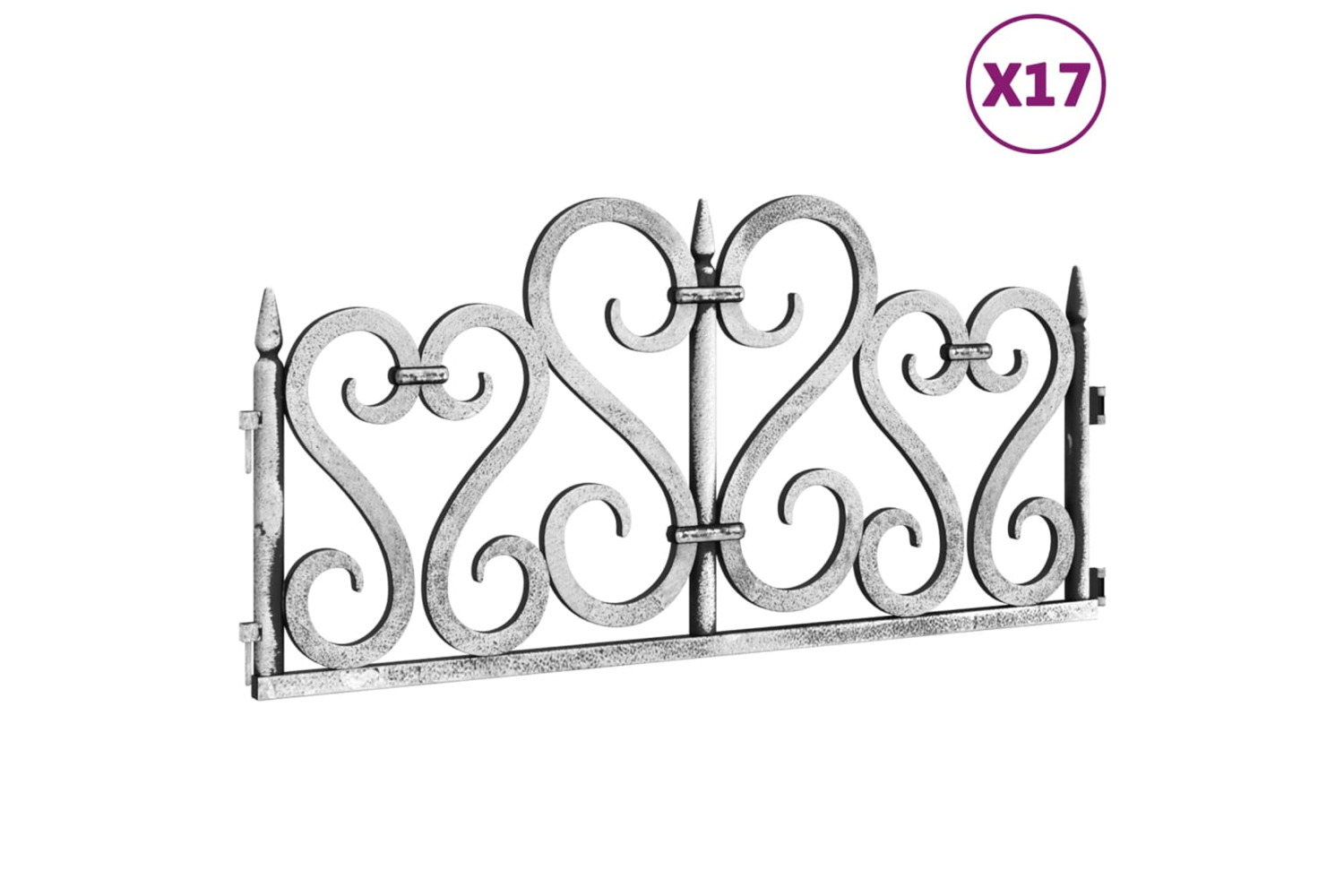 vidaXL 318299 Lawn Edgings 17 Pcs Silver 10 M Pp