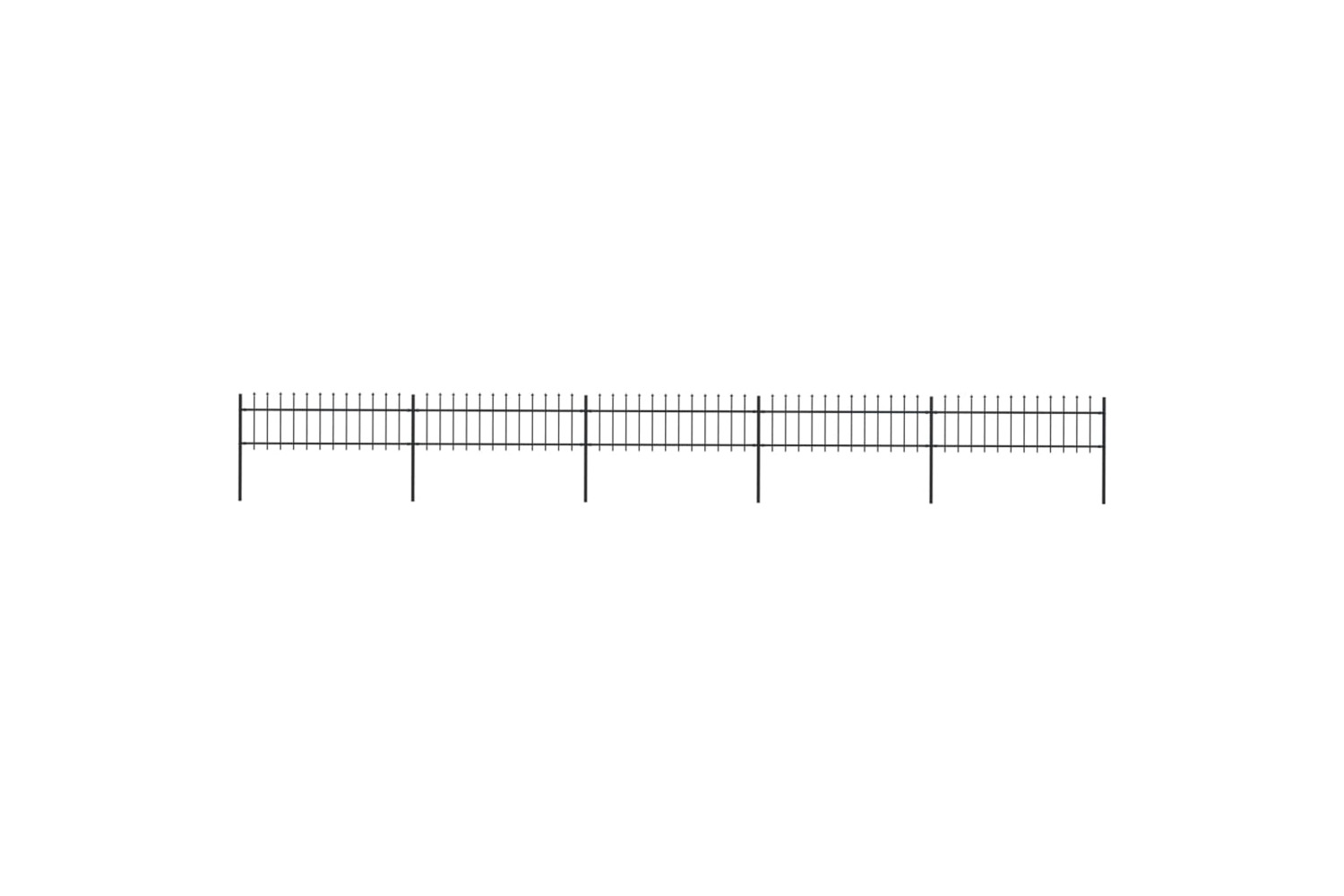 vidaXL 277597 Garden Fence With Spear Top Steel 8.5x0.6 M Black