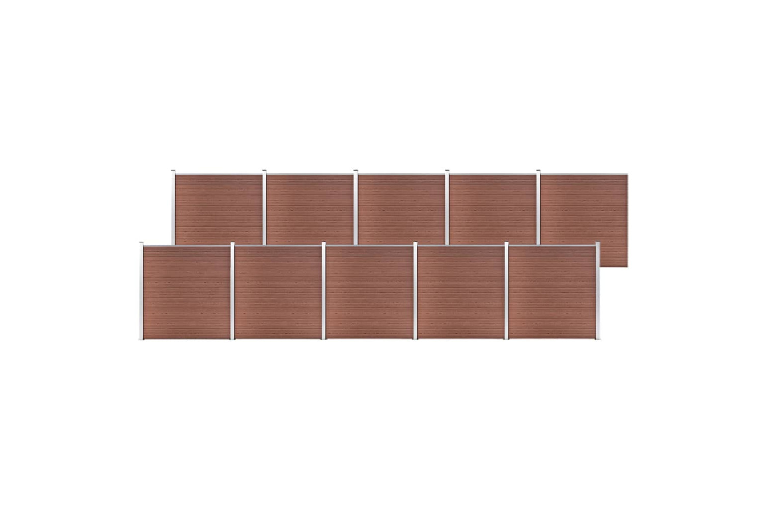 vidaXL 3053215 Garden Fence Wpc 1737x186cm Brown