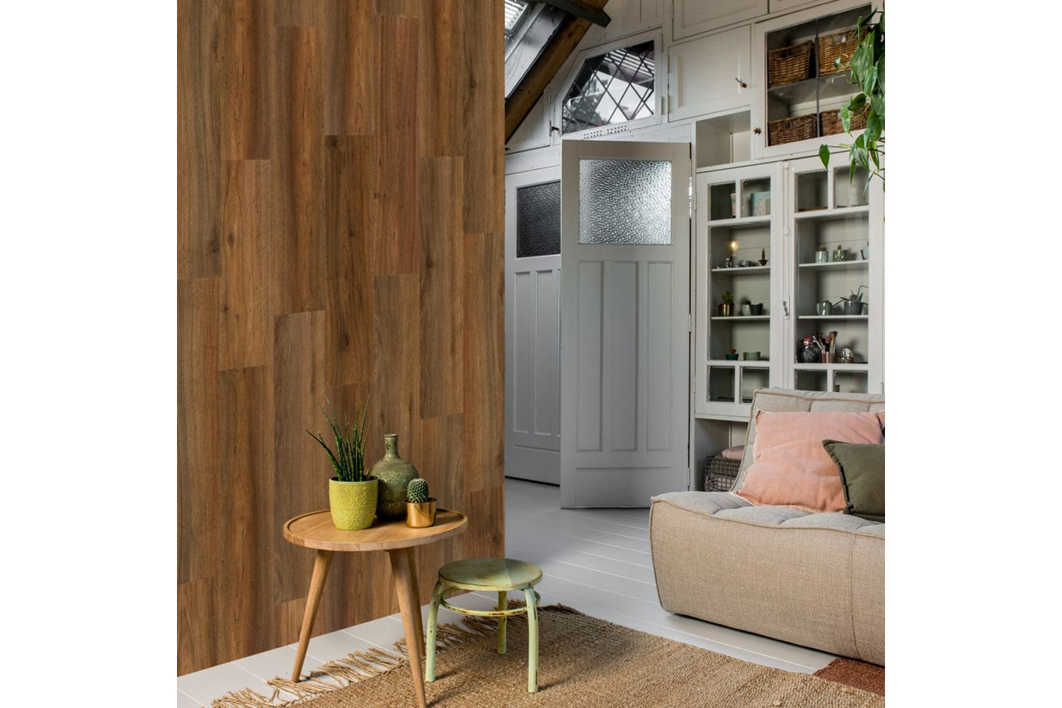 Wallart 432695 Wood Look Planks Natural Oak Saddle Brown