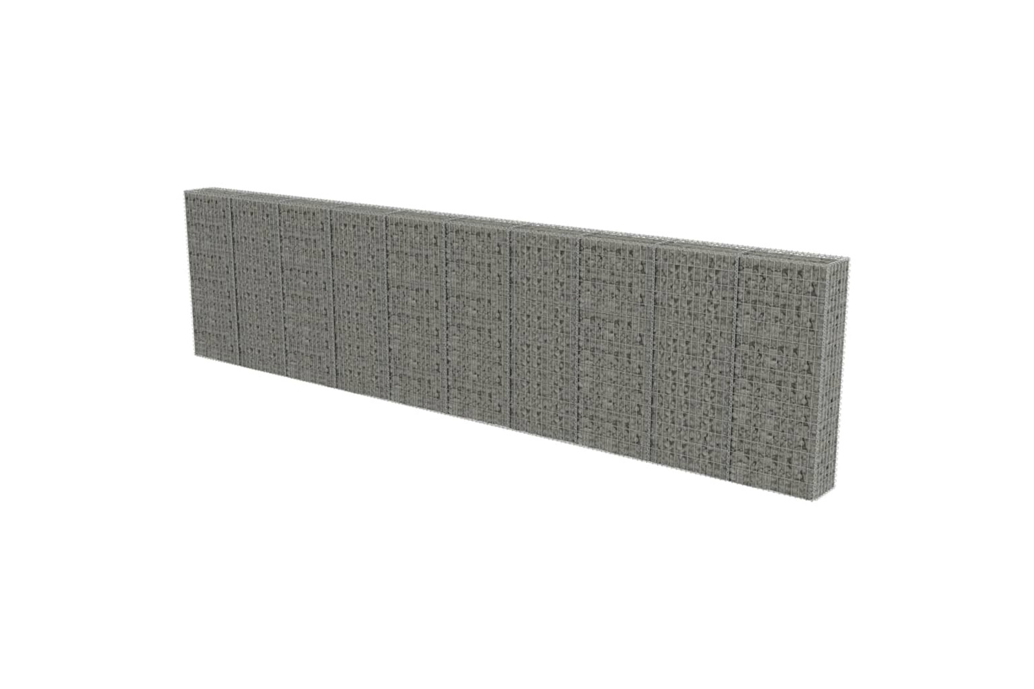 vidaXL 143585 Gabion Wall With Covers Galvanised Steel 600x30x150cm