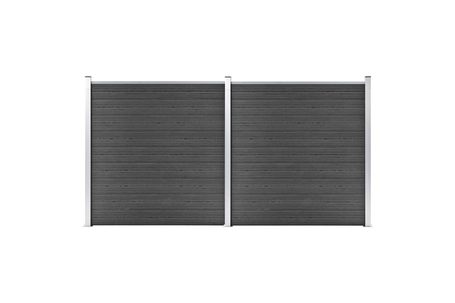 vidaXL 3070429 Fence Panel Set Wpc 353x186cm Black
