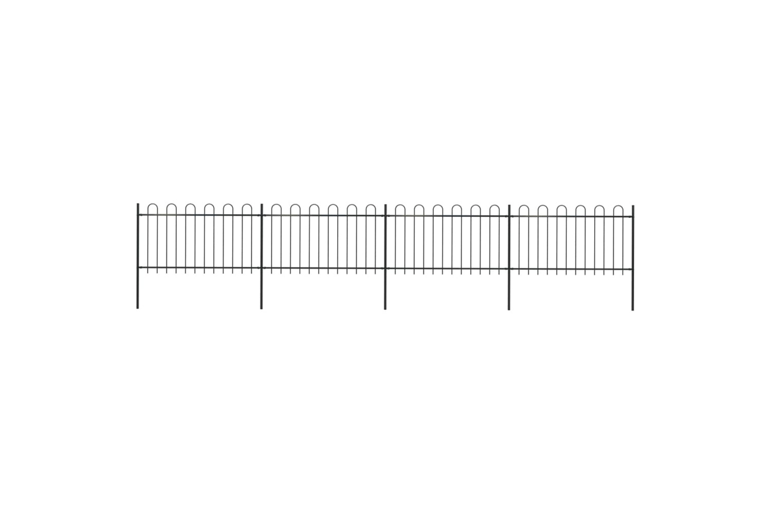 vidaXL 277659 Garden Fence With Hoop Top Steel 6.8x1 M Black