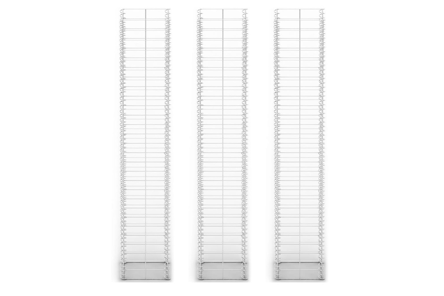 vidaXL 141046 Gabion Set 3 Pcs Galvanised Wire 25 X 25 X 150cm