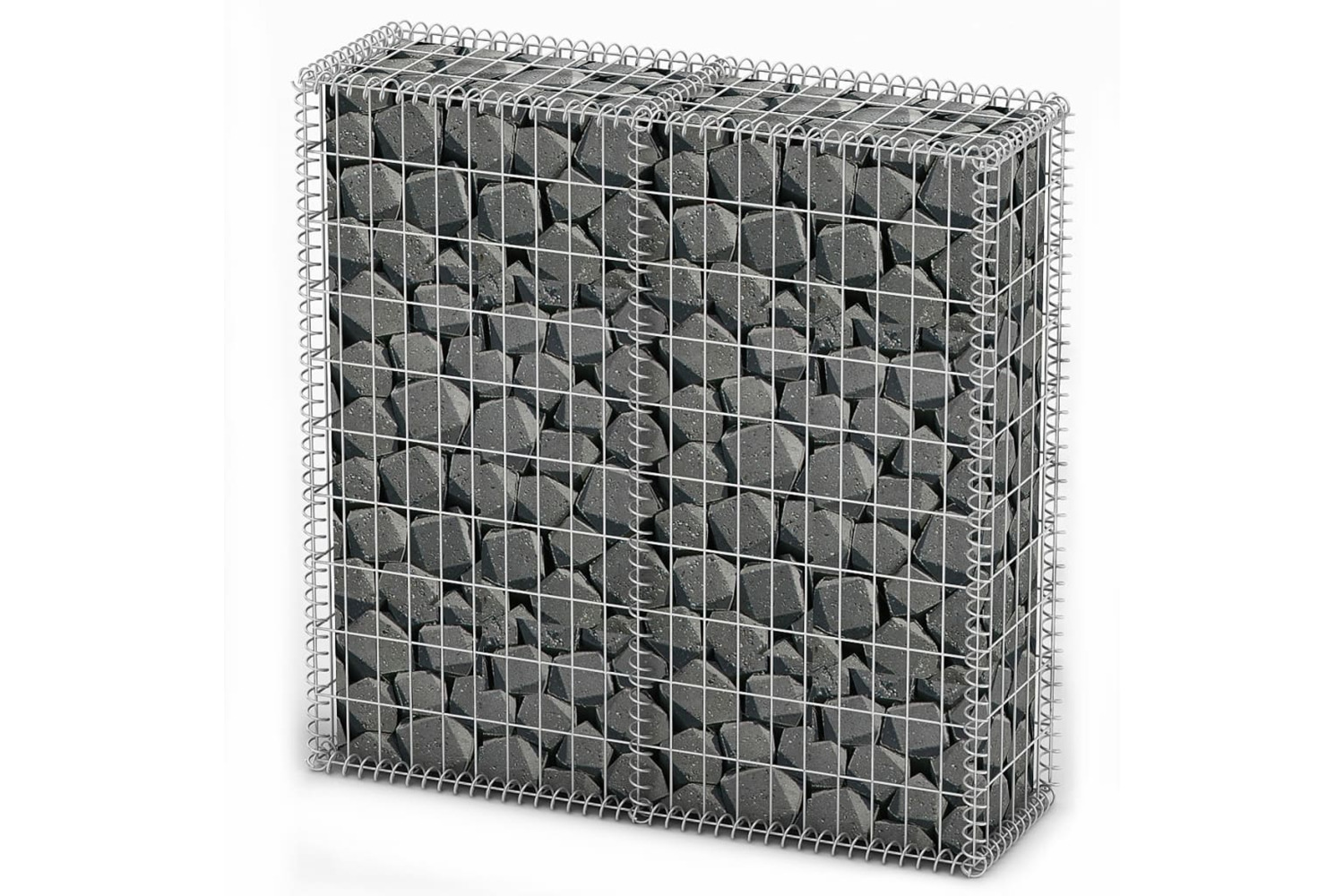 Vidaxl 141041 Gabion Basket With Lids Galvanised Wire 100 X 100 X 30 Cm