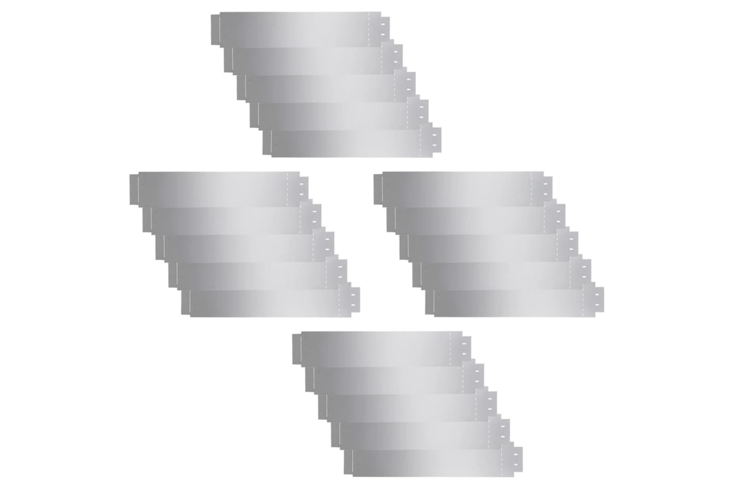 vidaXL 274904 Lawn Fence 20 Pcs Galvanised Steel 100x20cm