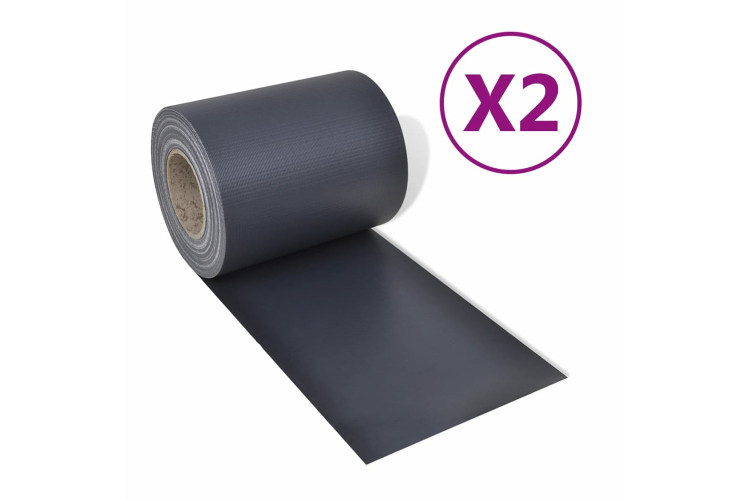 vidaXL 3057523 Garden Privacy Screens 2 Pcs Pvc 70x0.19 M Dark Grey