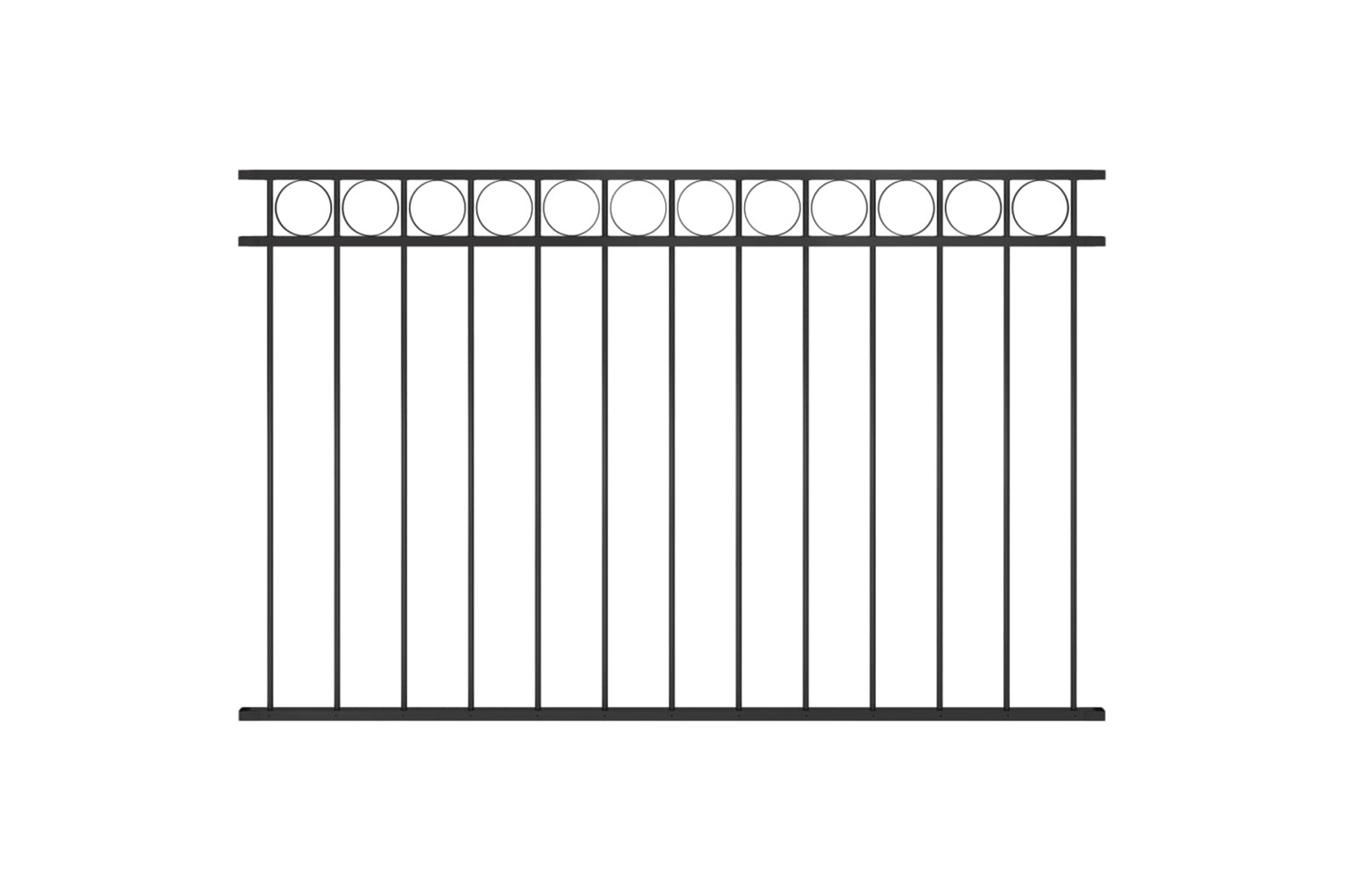 vidaXL 146317 Fence Panel Steel 1.7x1 M Black