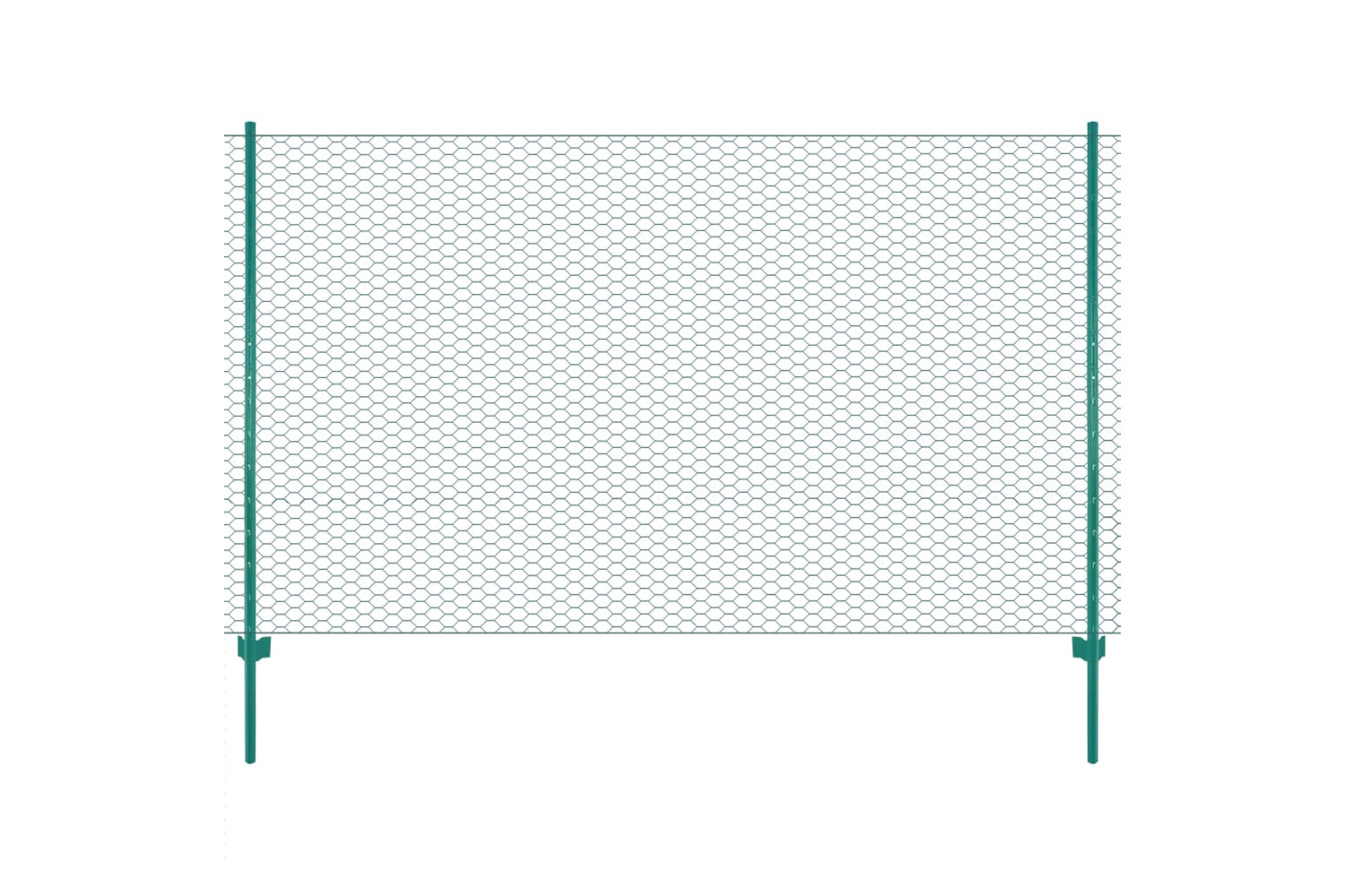 vidaXL 144606 Wire Mesh Fence With Posts Steel 25x1.5 M Green