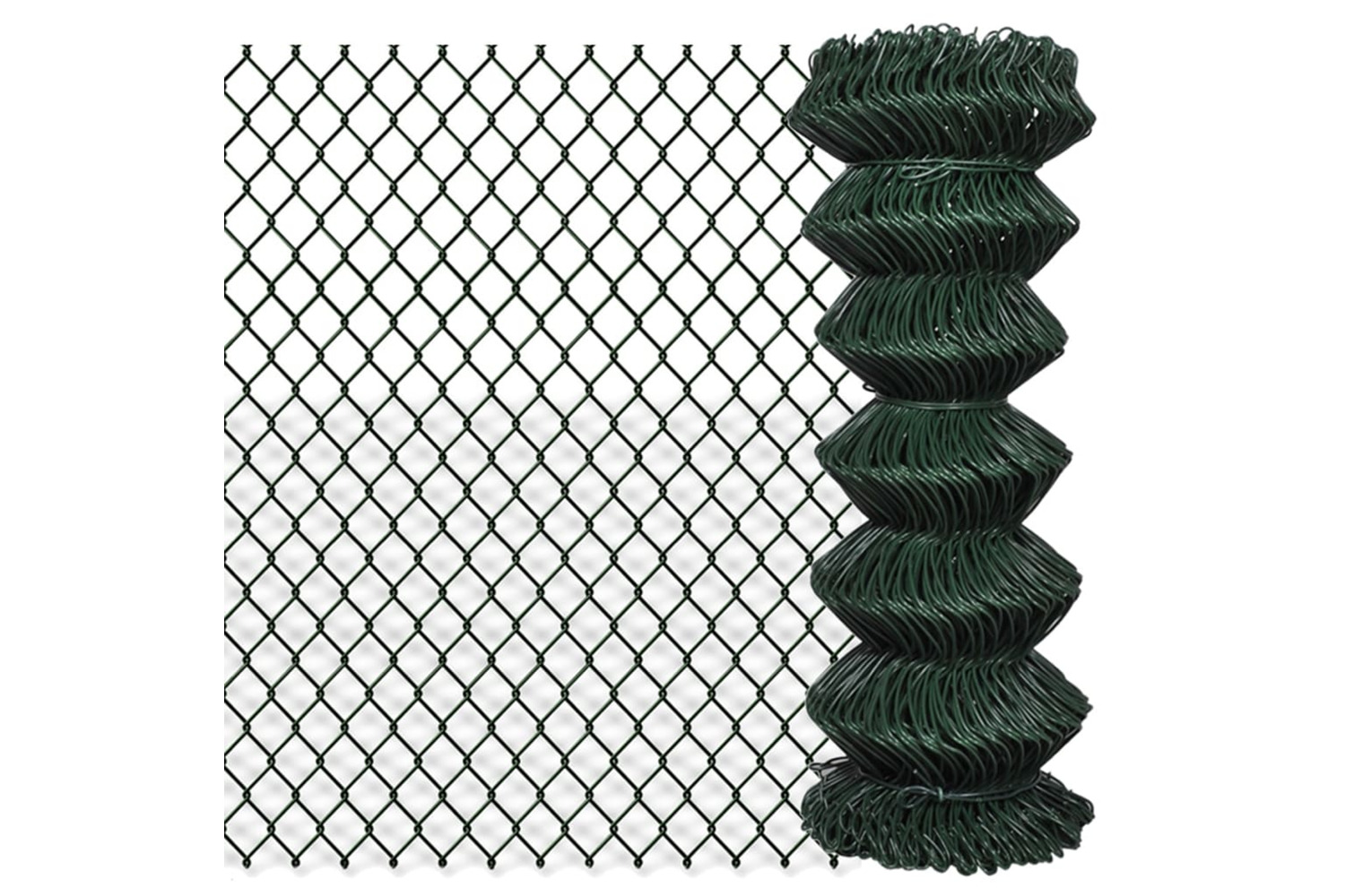 vidaXL 140344 Chain Link Fence Steel 1x15 M Green