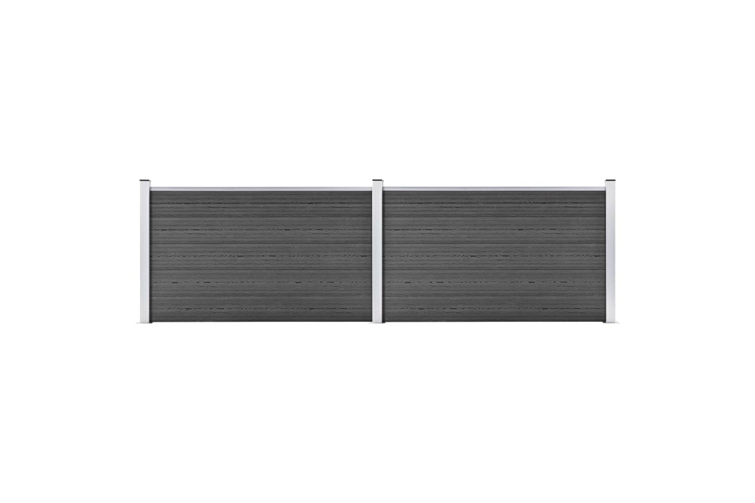 vidaXL 3070447 Fence Panel Set Wpc 353x105cm Black
