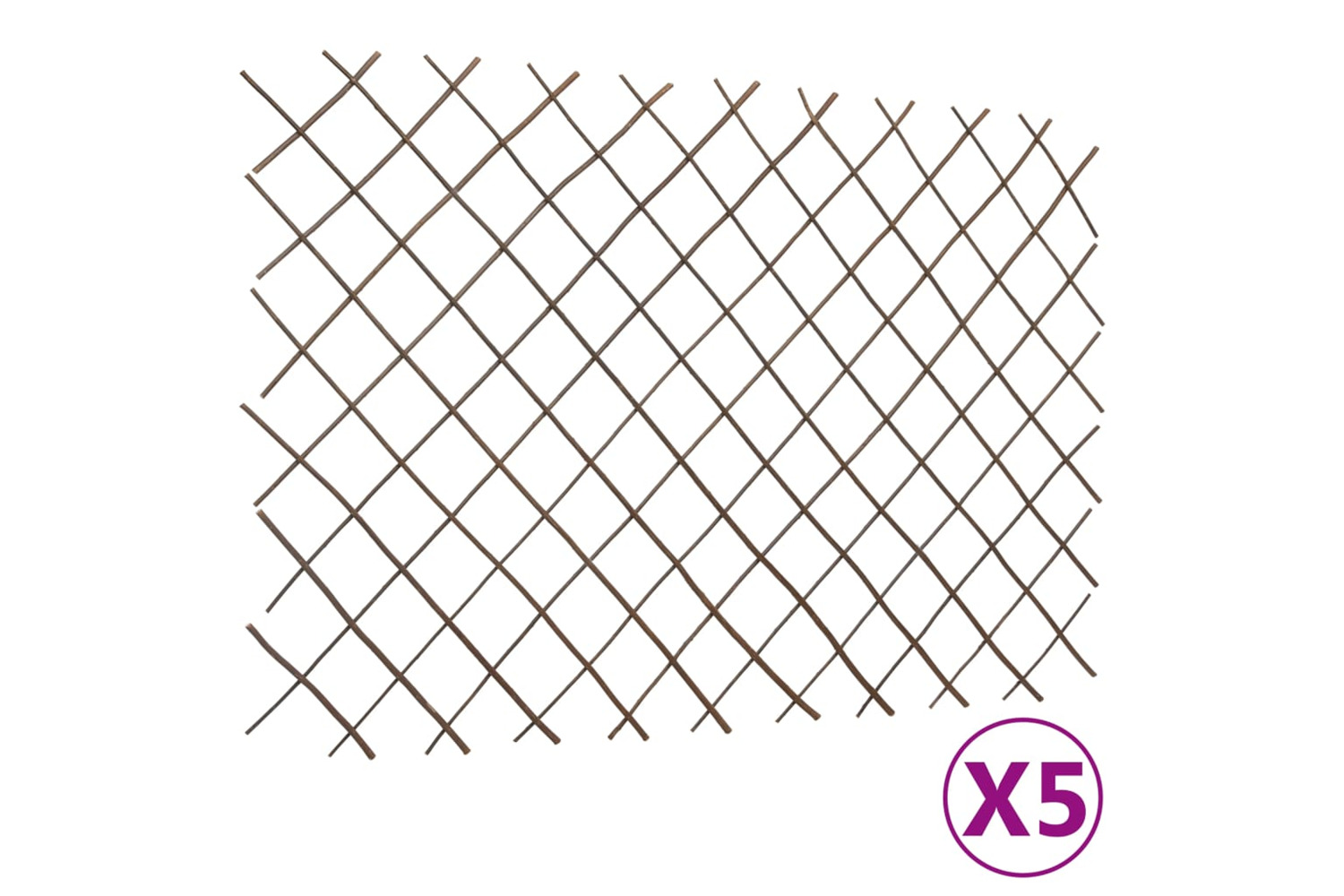 vidaXL 147760 Willow Trellis Fences 5 Pcs 180x120cm