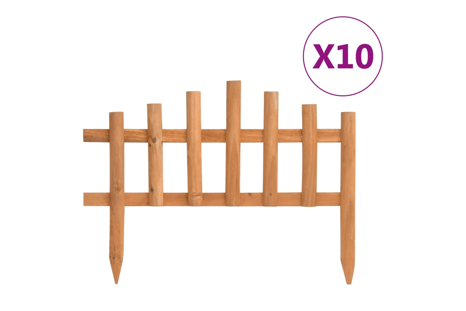 vidaXL 314846 Lawn Edgings 10 Pcs Firwood 4.4 M