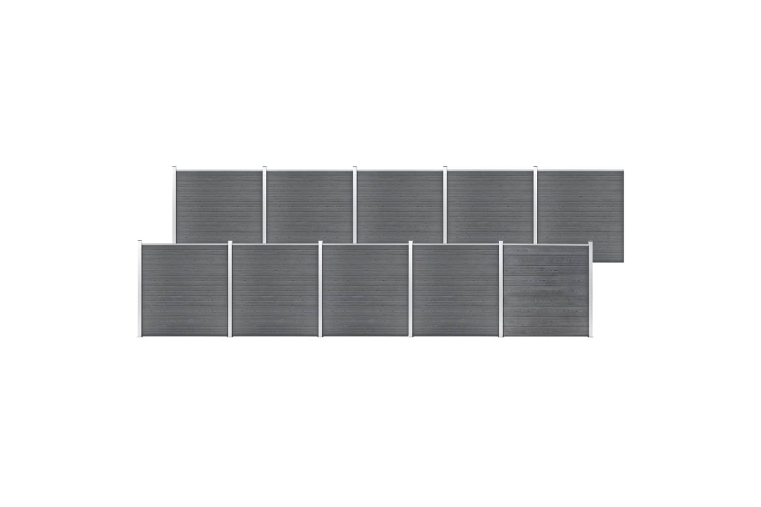 vidaXL 3053233 Garden Fence Wpc 1737x186cm Grey
