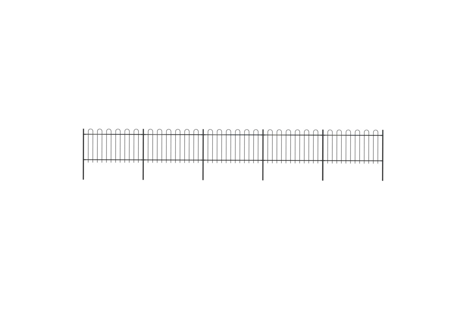 vidaXL 277660 Garden Fence With Hoop Top Steel 8.5x1 M Black