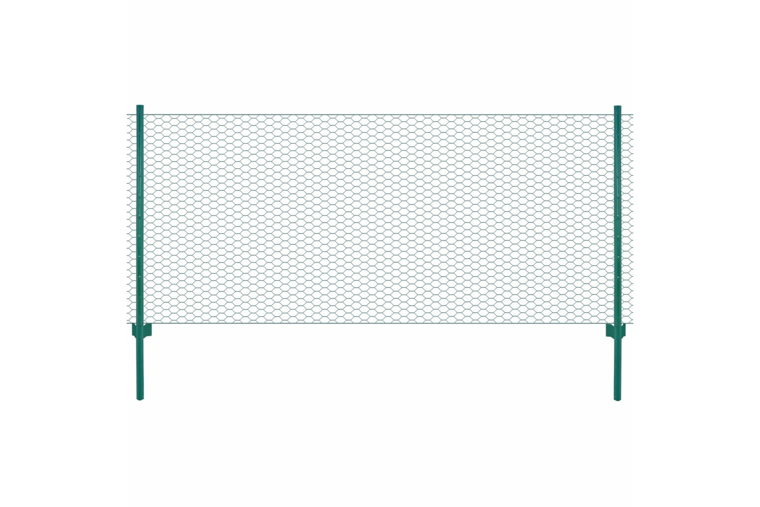 vidaXL 144614 Wire Mesh Fence With Posts Steel 25x0.75 M Green