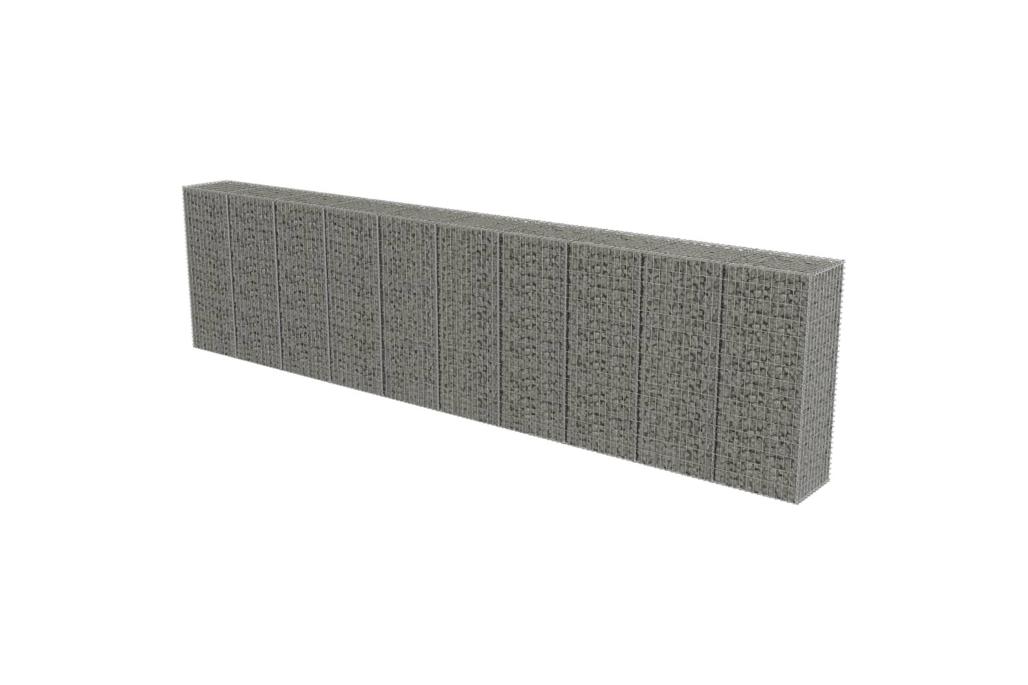 vidaXL 143582 Gabion Wall With Covers Galvanised Steel 600x50x150cm
