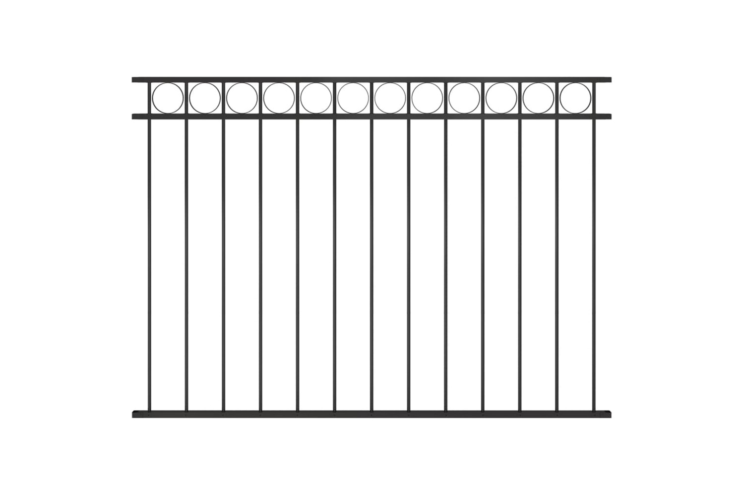 vidaXL 146318 Fence Panel Steel 1.7x1.2 M Black