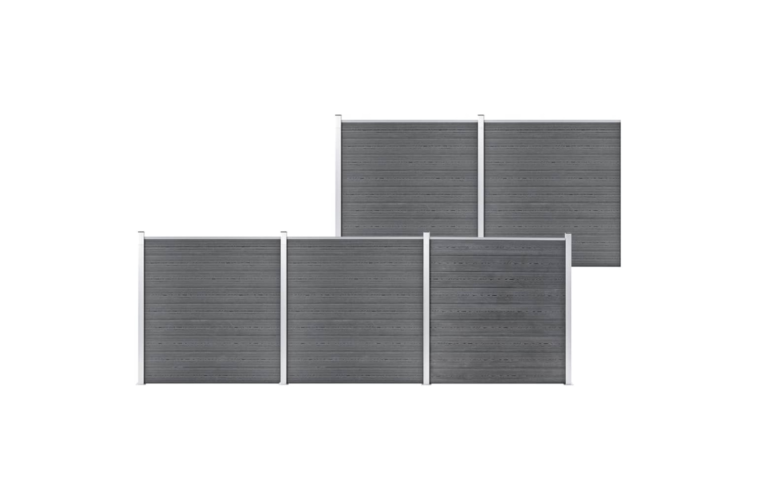 vidaXL 3053228 Garden Fence Wpc 872x186cm Grey