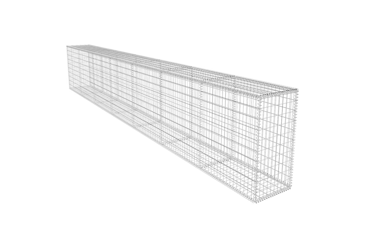 vidaXL 142530 Gabion Wall With Cover Galvanised Steel 600x50x100cm