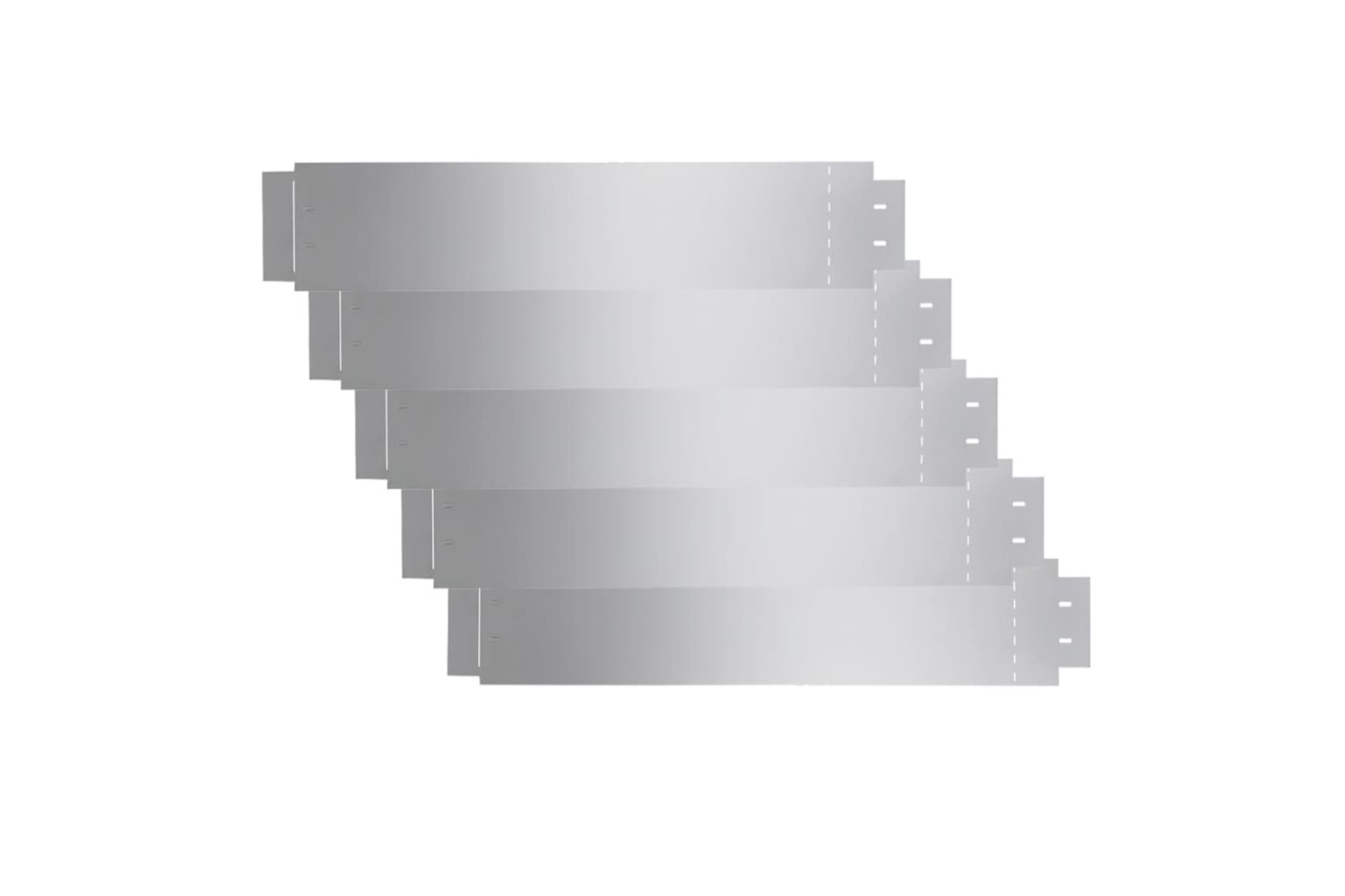 Vidaxl Lawn Fences 5 Pcs Galvanised Steel 100x19 Cm