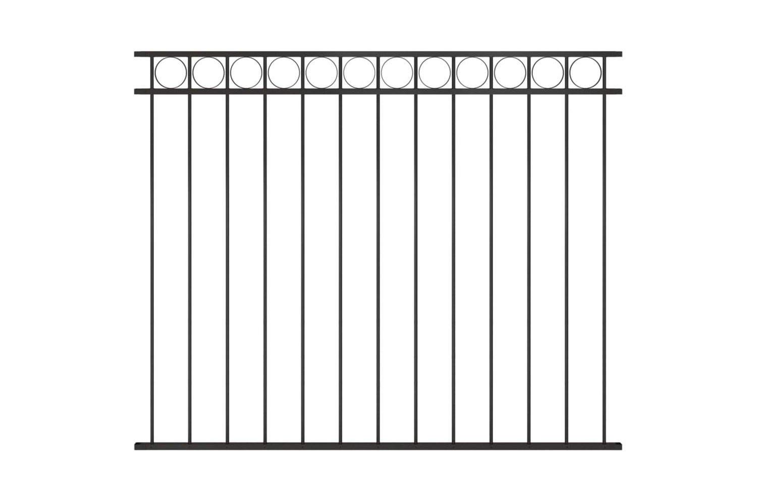 vidaXL 146319 Fence Panel Steel 1.7x1.5 M Black