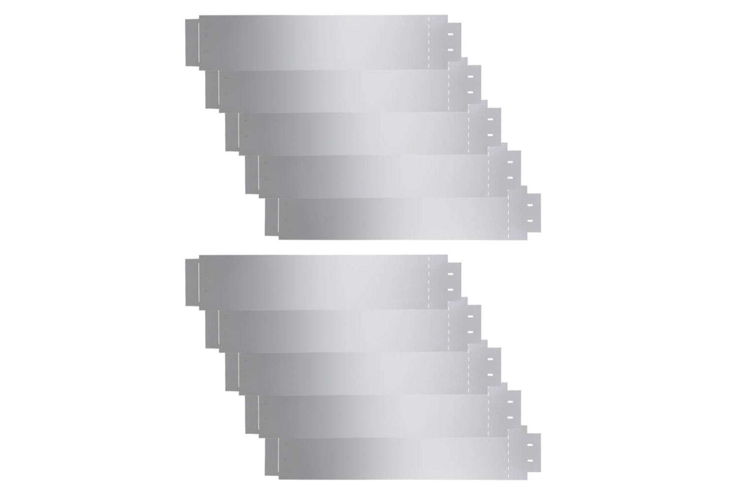 vidaXL 274902 Lawn Fence 10 Pcs Galvanised Steel 100x20cm