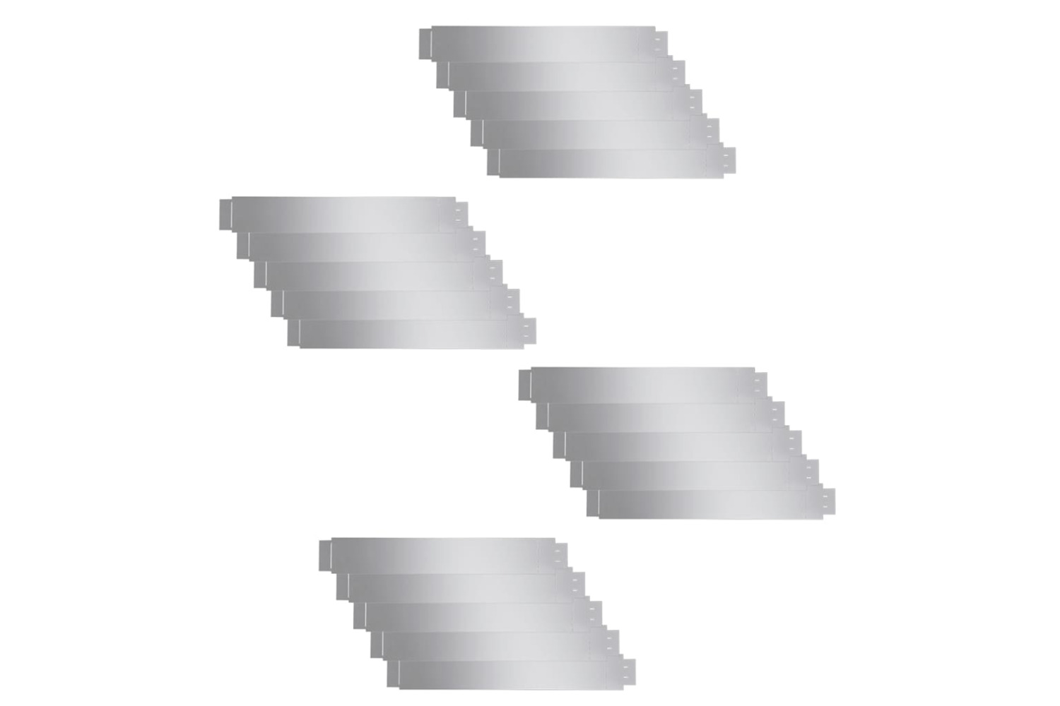 vidaXL 271784 Set Of 20 Flexible Lawn Fence Galvanised Steel 100 X 14cm