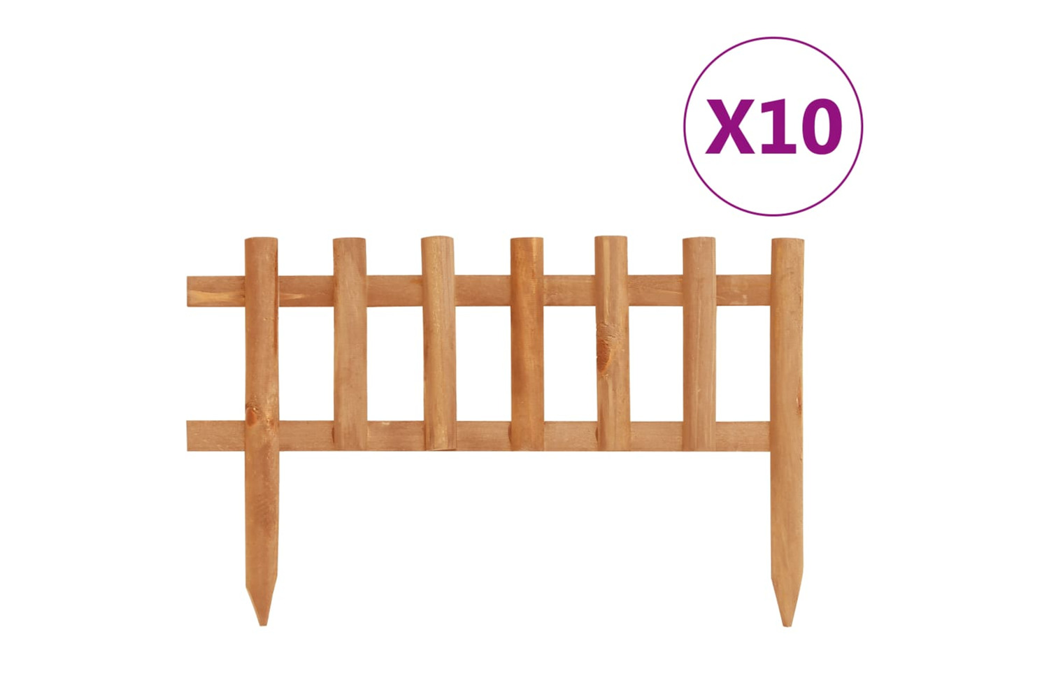 vidaXL 314844 Lawn Edgings 10 Pcs Firwood 4.4 M