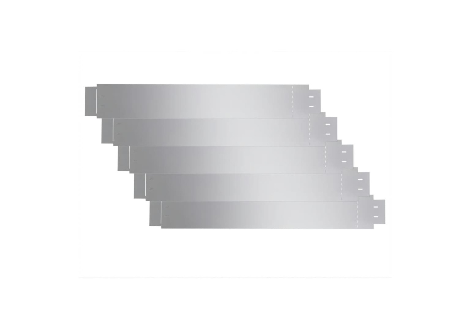 vidaXL 141596 Set Of 5 Flexible Lawn Fence Galvanised Steel 100 X 14cm