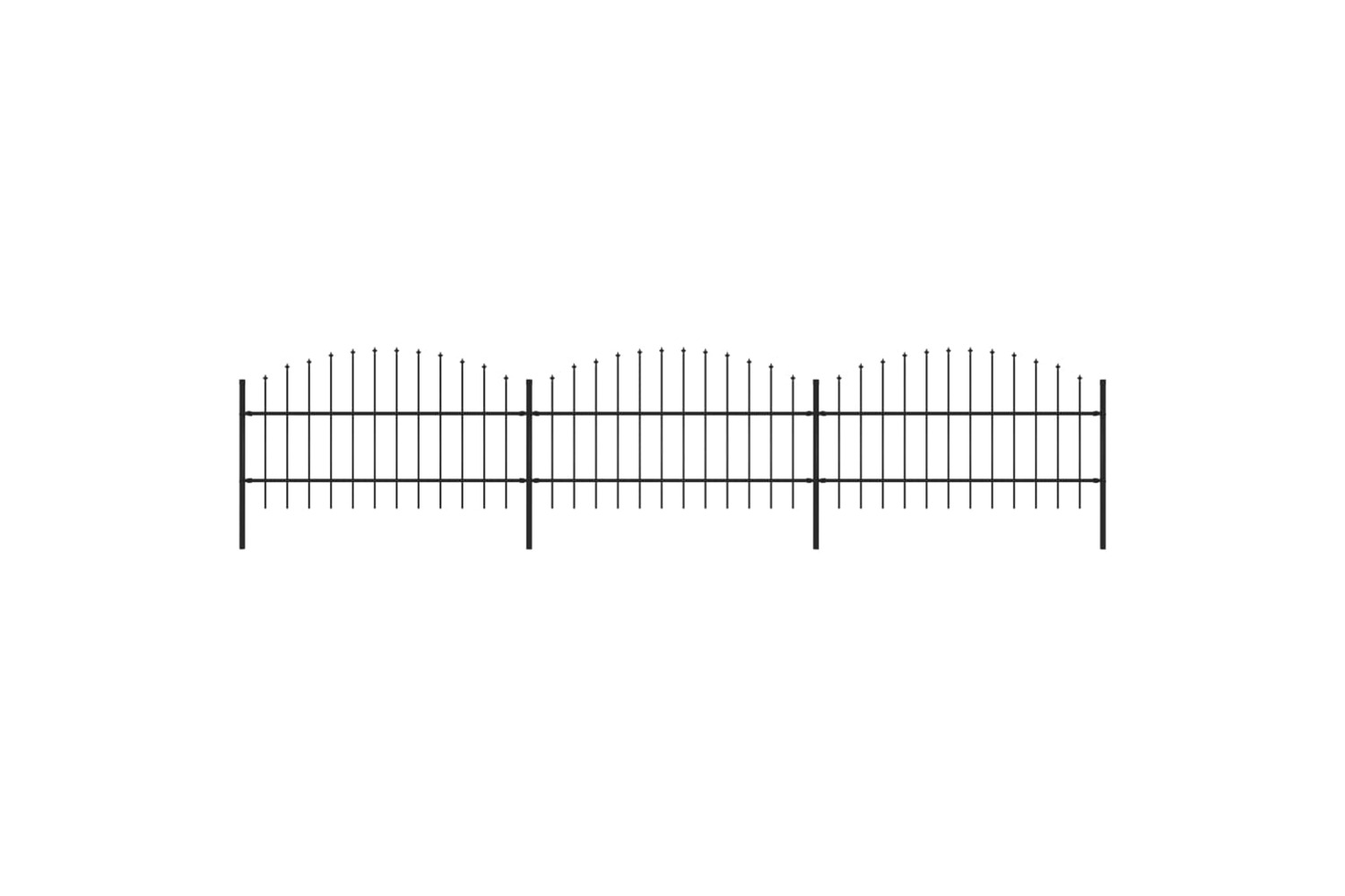 vidaXL 277714 Garden Fence With Spear Top Steel